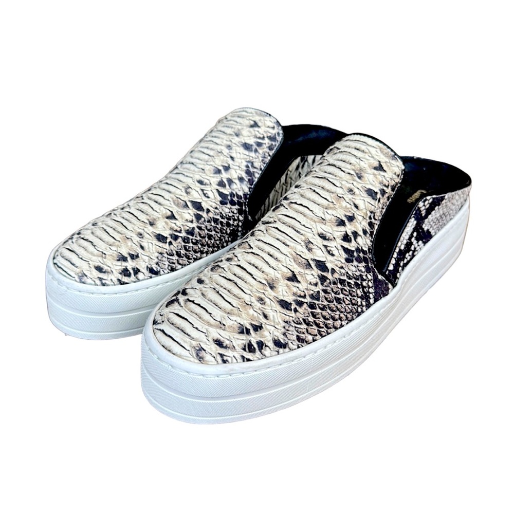 GABRIELLA MICHEL slip ons in python- look with white rubber sole, 8, Never worn